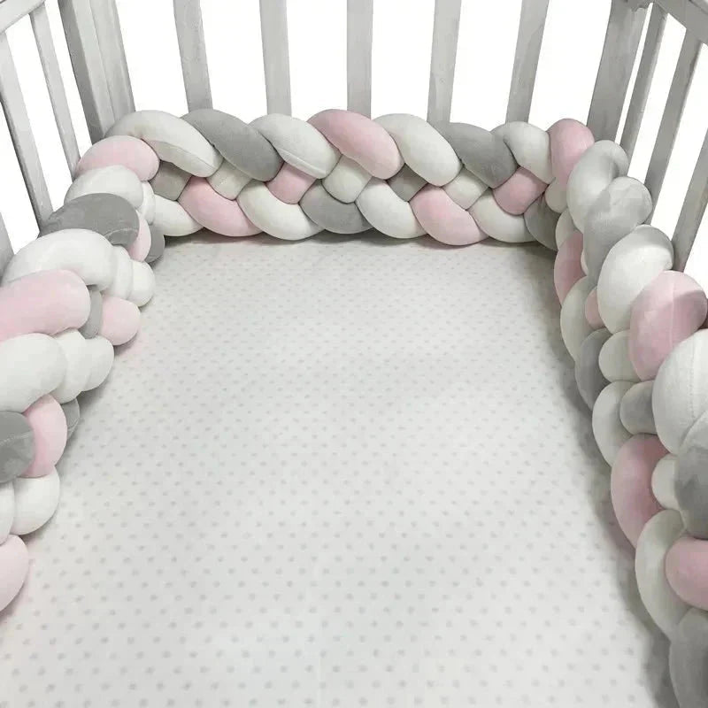 Tour de Lit Bebe - CozyKnot™ - Rose Gris - Bébé Univers du Sommeil