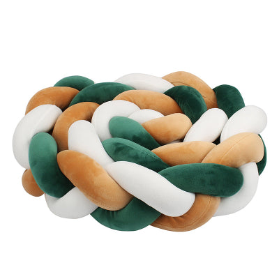 Tresse de lit bébé vert brun blanc cosy protecteur sécurité bébé chambre décoration barreaux berceau,douce confortable.