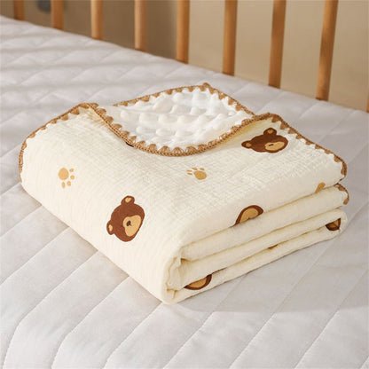 Couverture  bébé panda coton bio doux pour poussette landau berceau chambre nourrisson chaleur légère confort