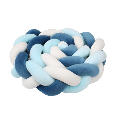 Tresse de lit  bébé bleu et blanc sécurité bébé nourrisson chambre barreaux berceau parc coton doux protection douce.