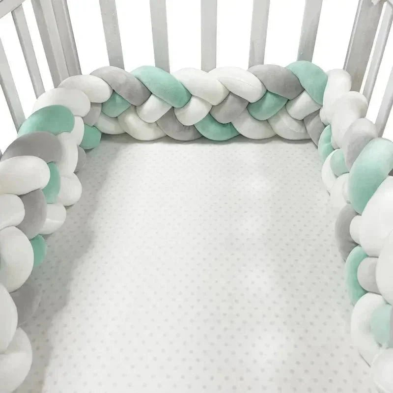 Tour de Lit Bebe - CozyKnot™ - Vert Blanc - Bébé Univers du Sommeil