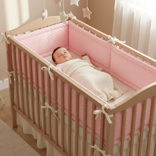 tour de lit bébé rose bébé dort lit bebe brun