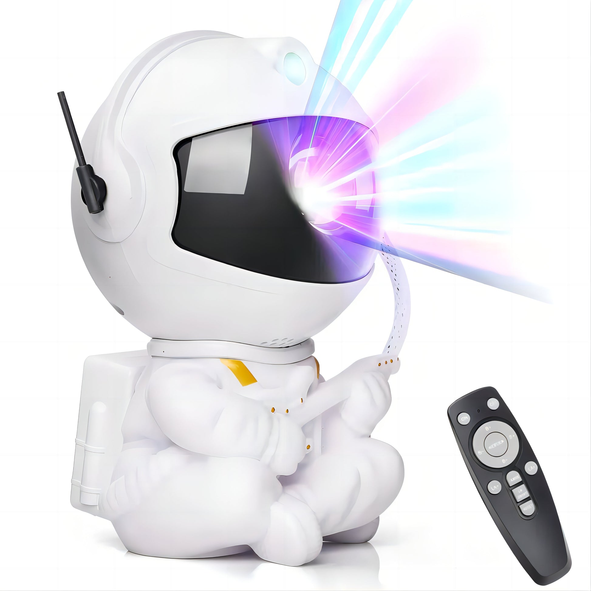Veilleuse astronaute blanc avec télécommande projection lumière multicolore pour chambre enfant