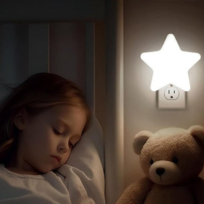 Veilleuse bébé, étoile blanche enfant endormi nuit douce ourson