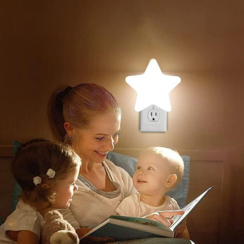 Veilleuse bébé, étoile blanche lumière douce maman enfants lecture