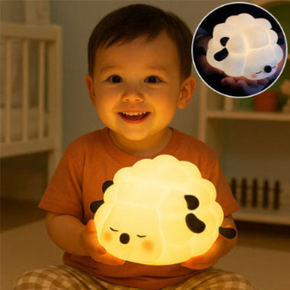 veilleuse bébé, mouton silicone lumière chaude bébé souriant chambre